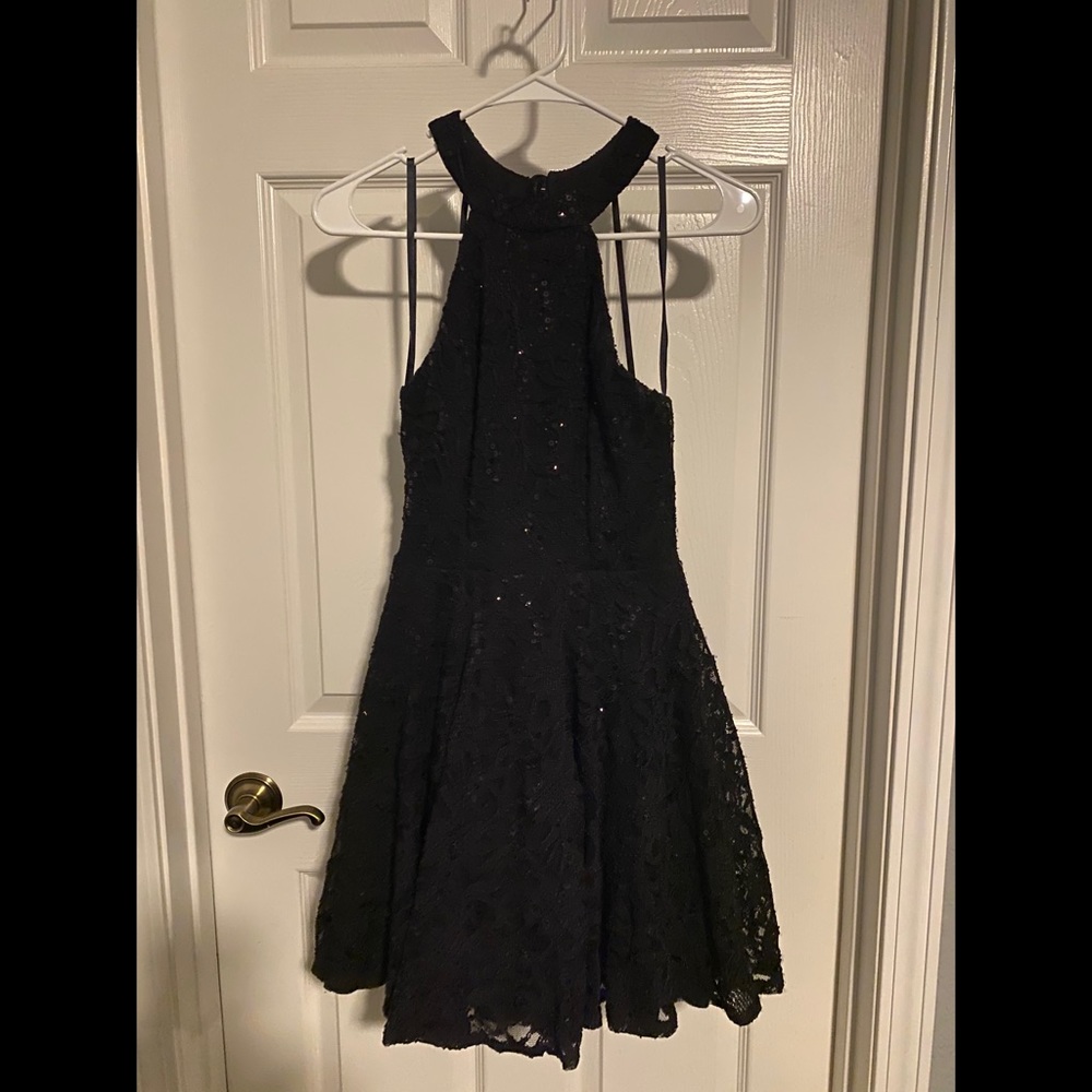 Windsor Halter Sequined Lace Dress